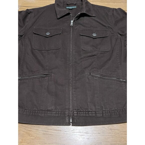 Lauren Jeans Company cropped jacket brown jean jacket size Large Classic Denim - Picture 5 of 14